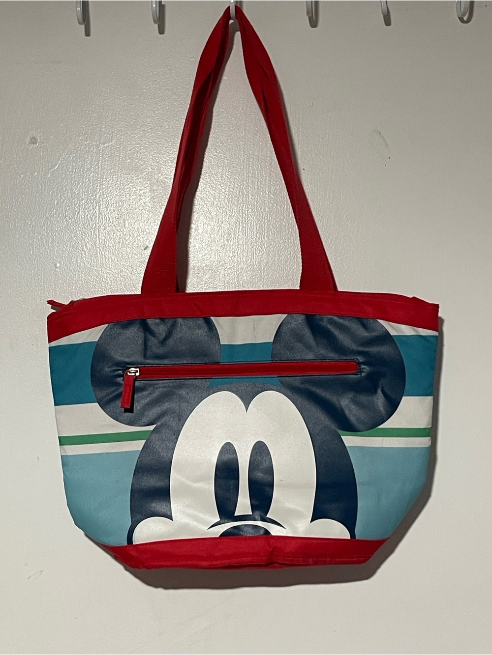 Disney Mickey Mouse Summer Fun Insulated Cooler Tote Bag Blue Stripes